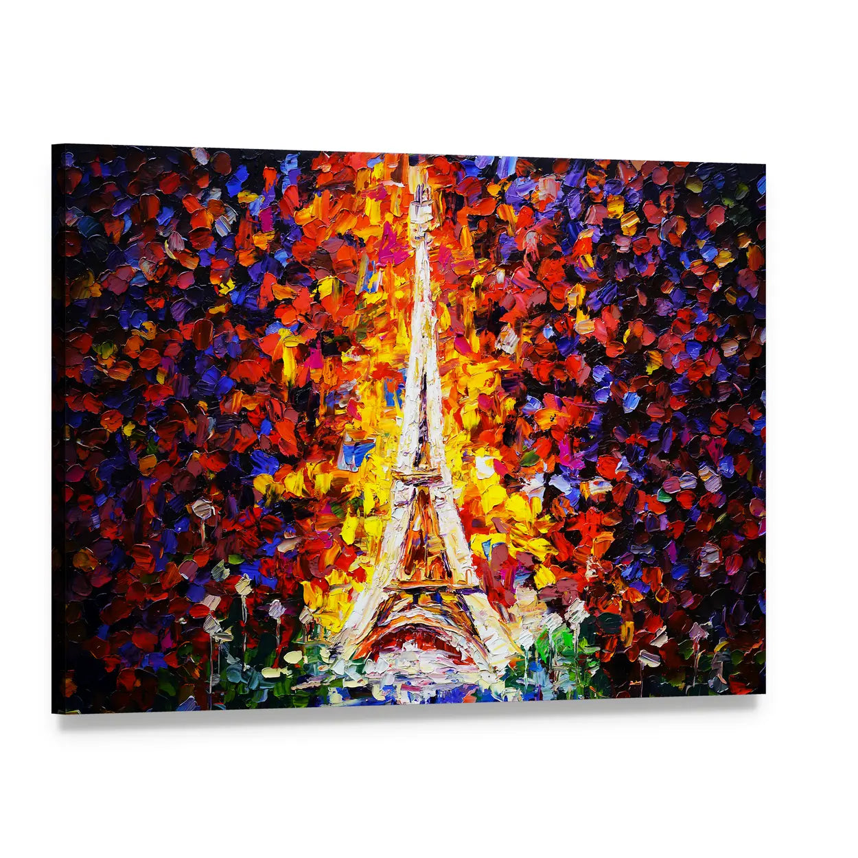 Eiffel Tower in Paris Canvas Wall Art, single panel gallery wrapped canvas, angled product view