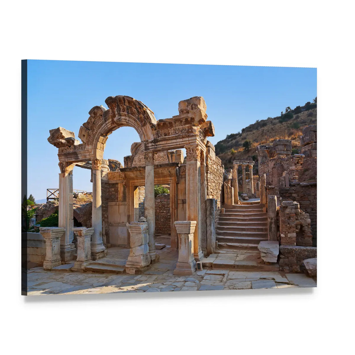 Ancient Ruins of Ephesus Turkey Canvas Wall Art, single panel gallery wrapped canvas, angled product view