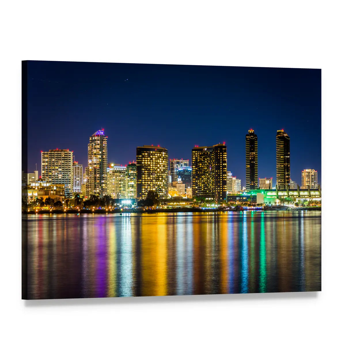 San Diego Skyline from Centennial Park Canvas Wall Art, single panel gallery wrapped canvas, angled product view