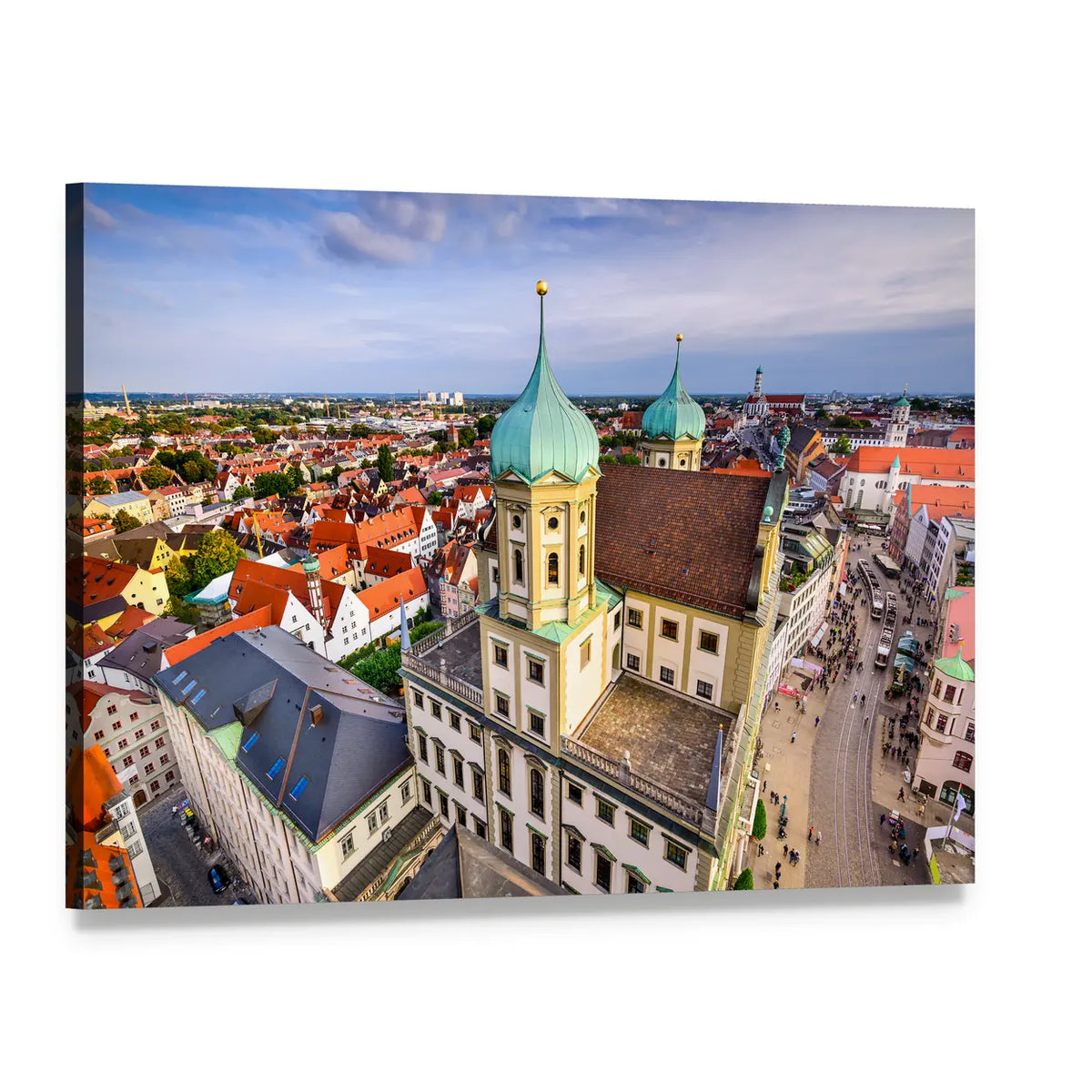 Augsburg Skyline, Germany Canvas Wall Art, single panel gallery wrapped canvas, angled product view