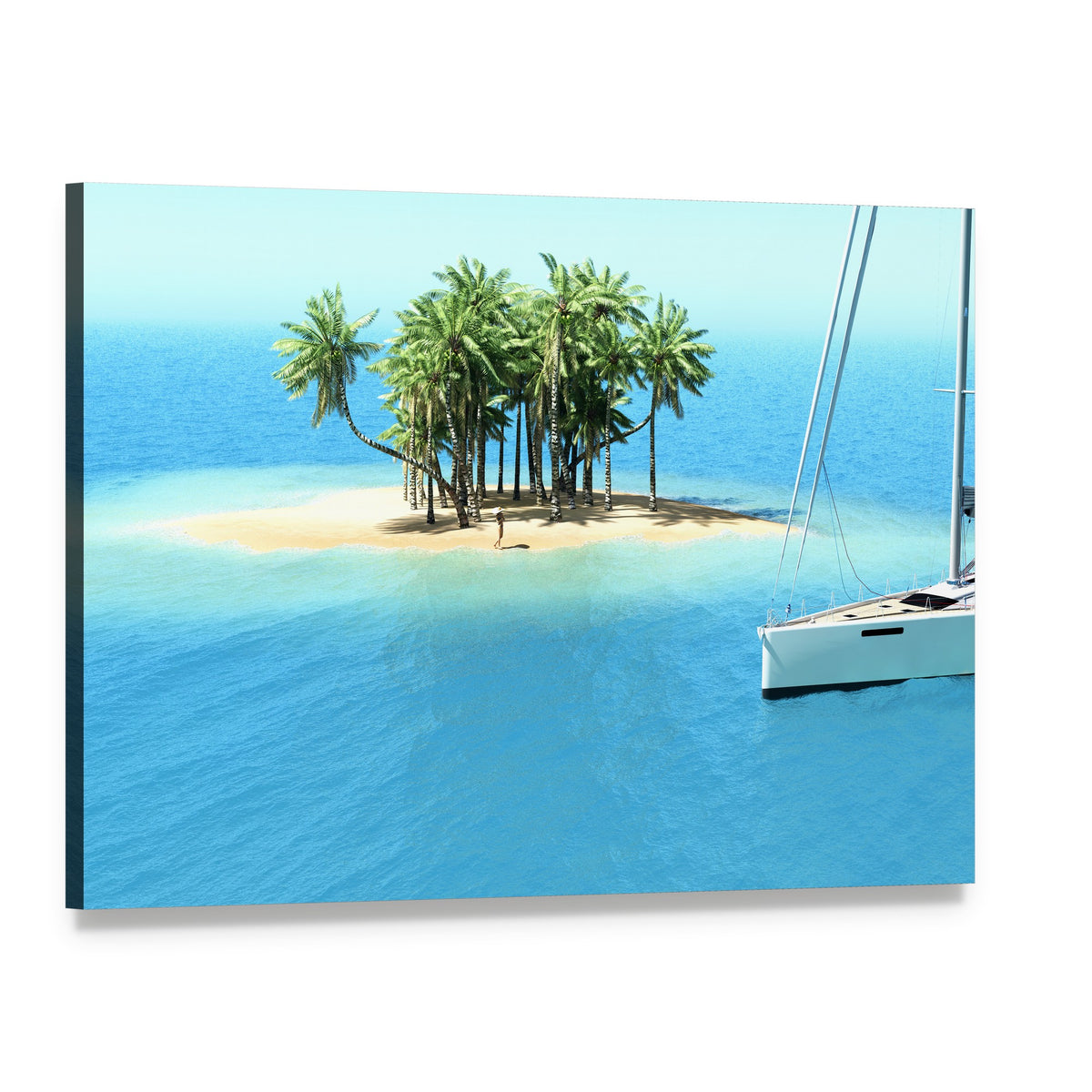 Snorkeling in Turquoise Tropical Waters Canvas Wall Art, single panel gallery wrapped canvas, angled product view