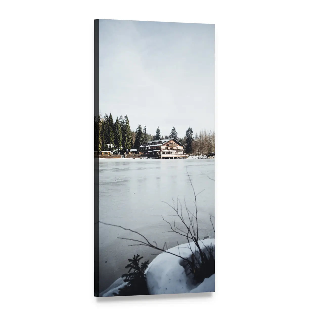 Fichtel Lake, Germany Vertical Canvas Wall Art, 1 panel 1 Vertical layout gallery wrapped canvas set, angled product view
