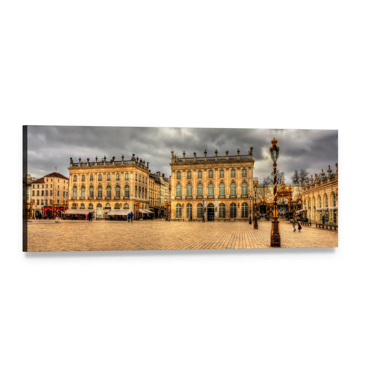 Place Stanislas in Nancy France Panoramic Canvas Wall Art, single panel gallery wrapped canvas, angled product view