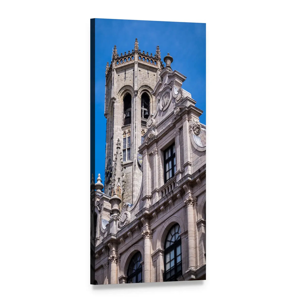 Monument of Bruges Vertical Canvas Wall Art, 1 panel 1 Vertical layout gallery wrapped canvas set, angled product view