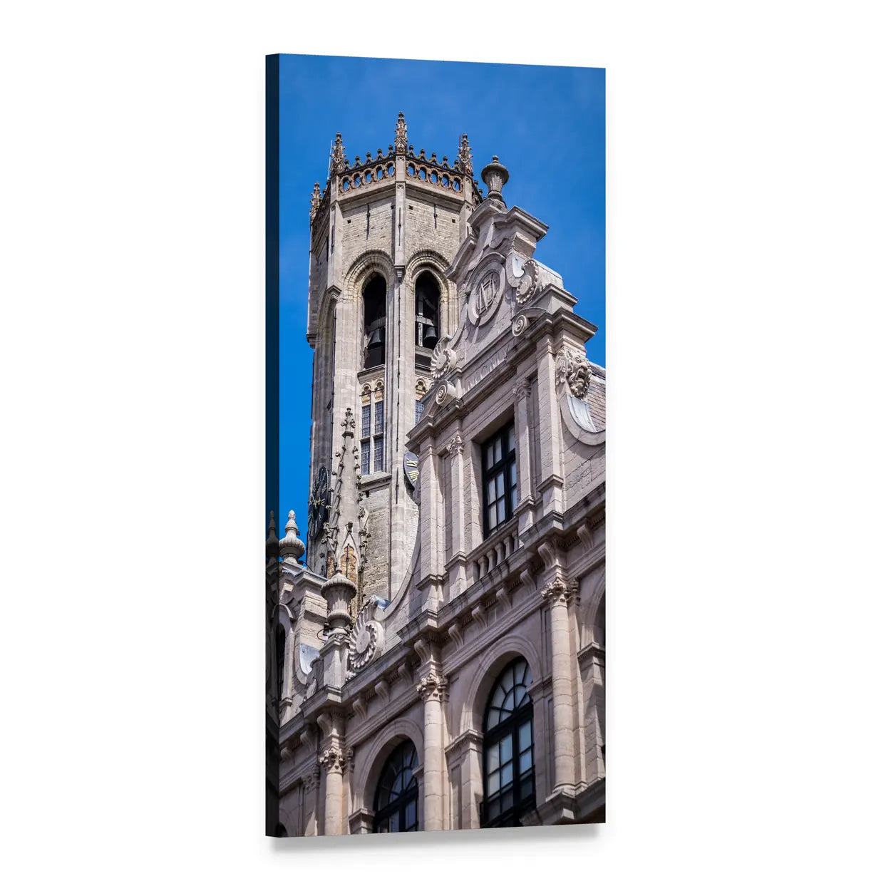Monument of Bruges Vertical Canvas Wall Art, 1 panel 1 Vertical layout gallery wrapped canvas set, angled product view