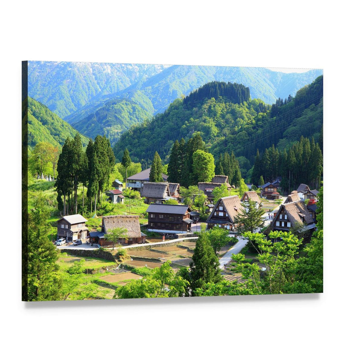 Gokayama Village, Toyama Japan Canvas Wall Art, single panel gallery wrapped canvas, angled product view