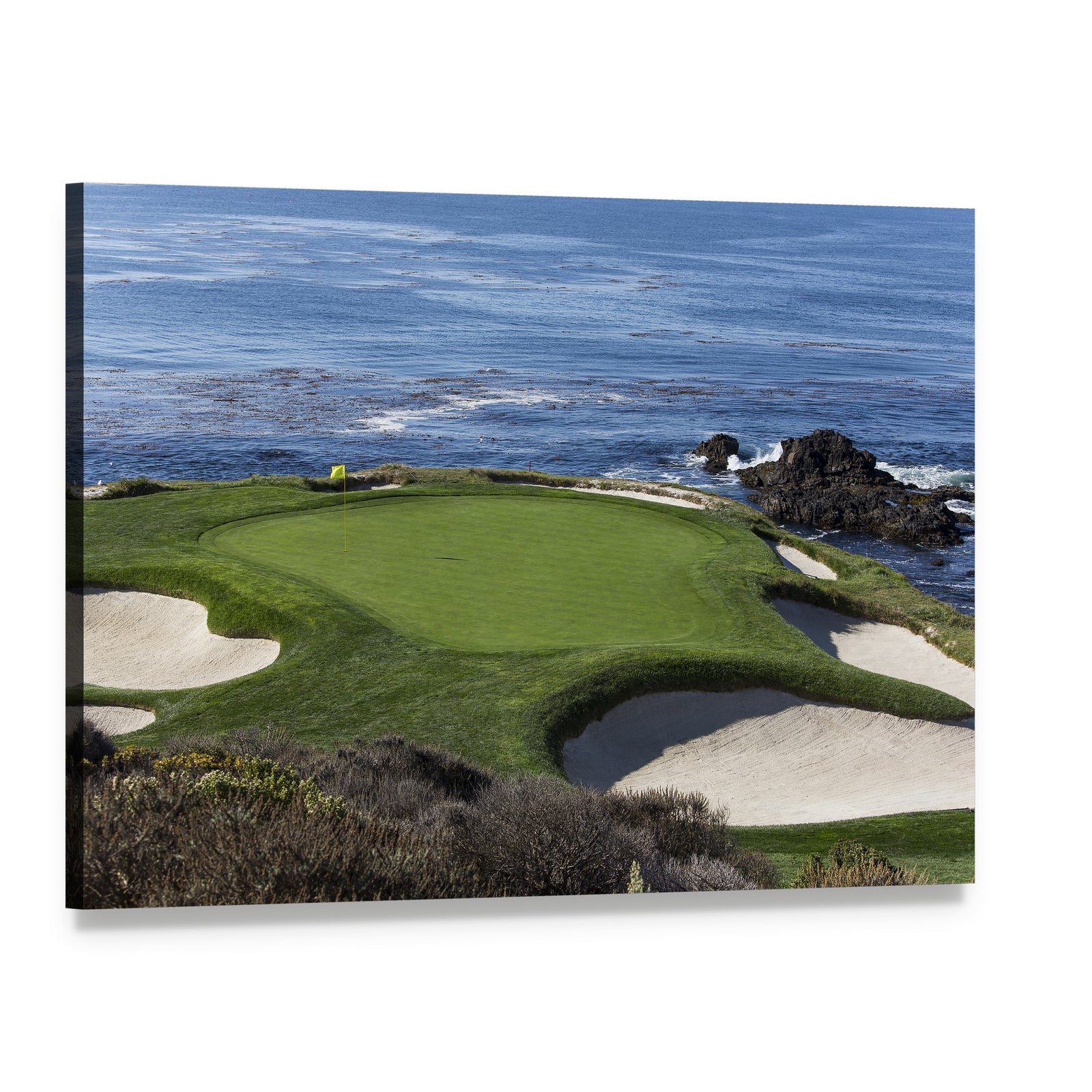 Pebble Beach Golf Course Artwork Canvas Wall Art, single panel gallery wrapped canvas, angled product view