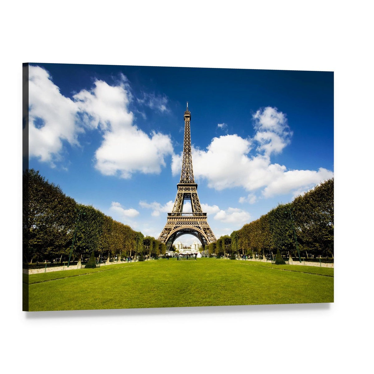 Eiffel Tower Paris Canvas Wall Art, single panel gallery wrapped canvas, angled product view
