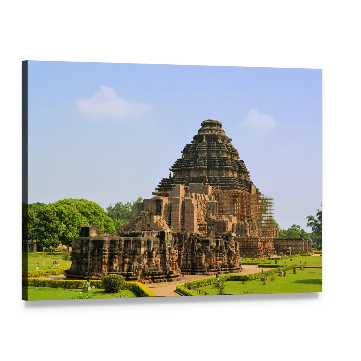 Konark Sun Temple Canvas Wall Art, single panel gallery wrapped canvas, angled product view