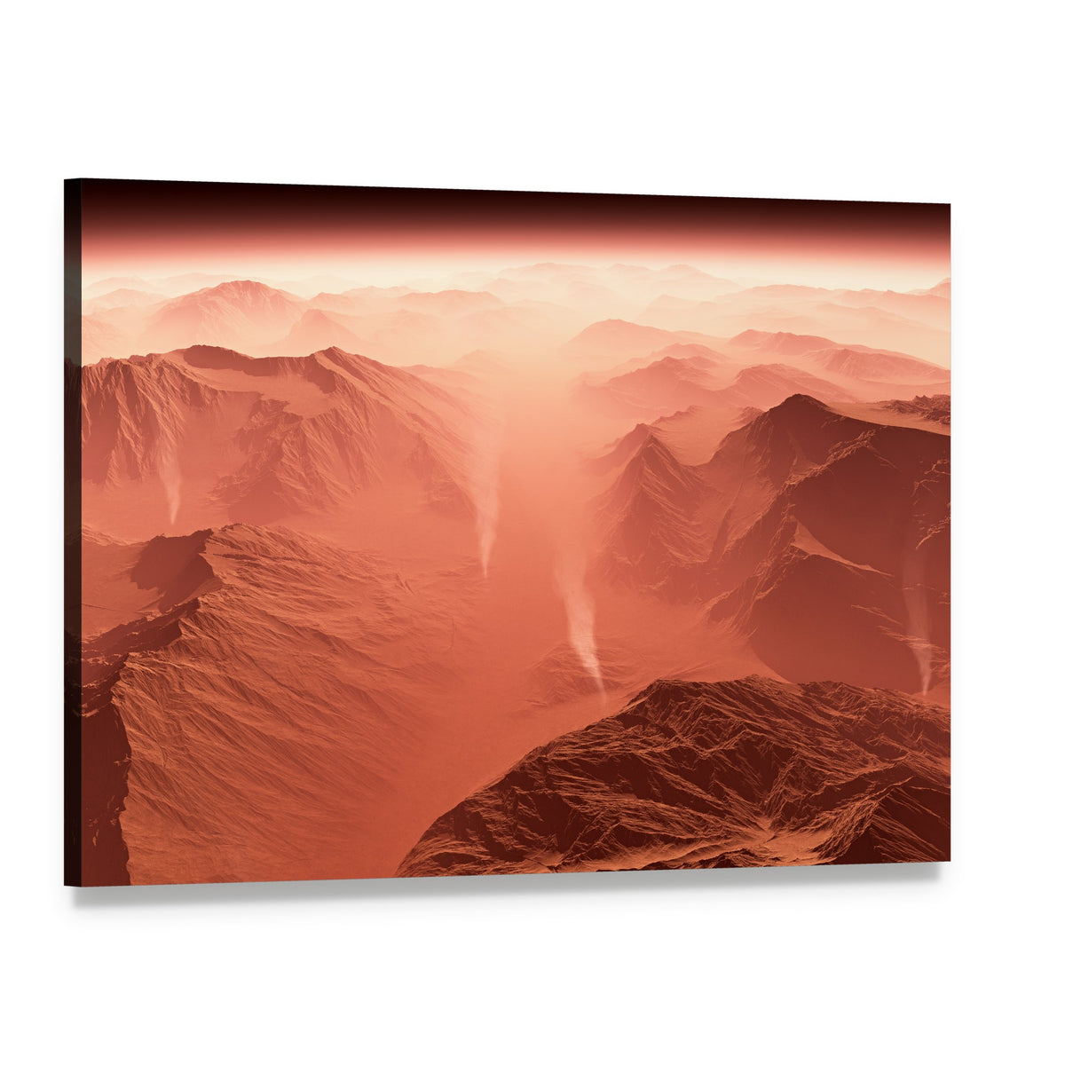 Dust Storm on Mars Canvas Wall Art, single panel gallery wrapped canvas, angled product view