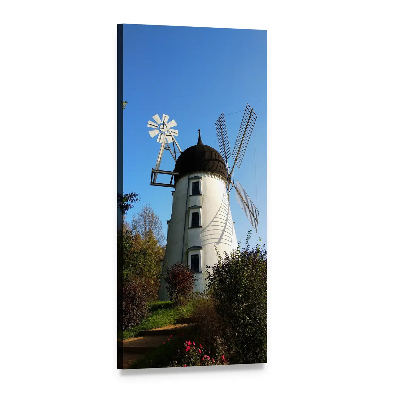 Gifhorn Windmill, Germany Vertical Canvas Wall Art, 1 panel 1 Vertical layout gallery wrapped canvas set, angled product view