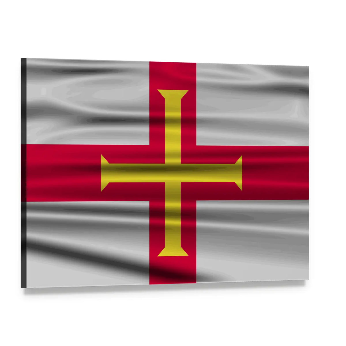 Flag of Guernsey Canvas Wall Art, single panel gallery wrapped canvas, angled product view