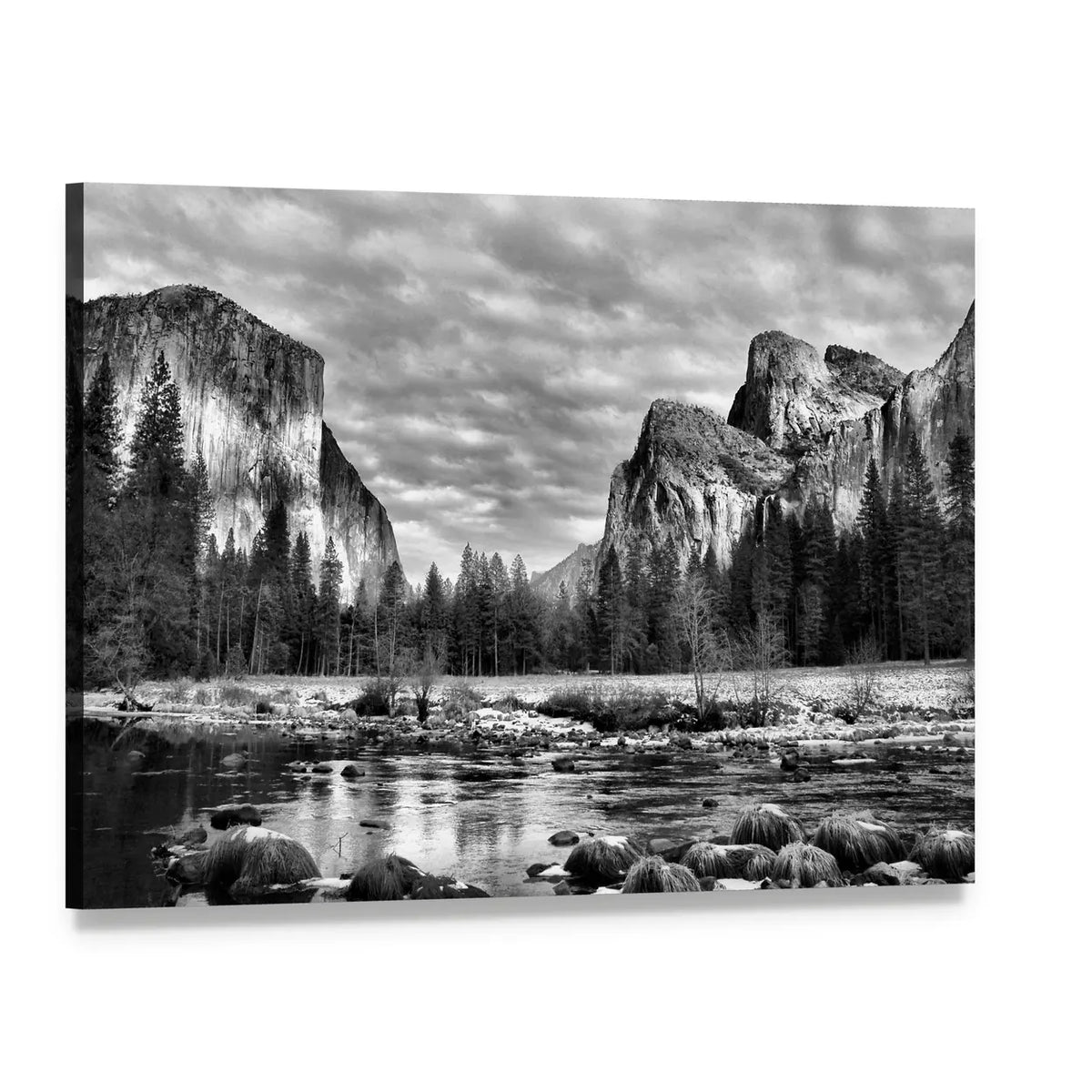 Yosemite Park In California Canvas Wall Art, single panel gallery wrapped canvas, angled product view