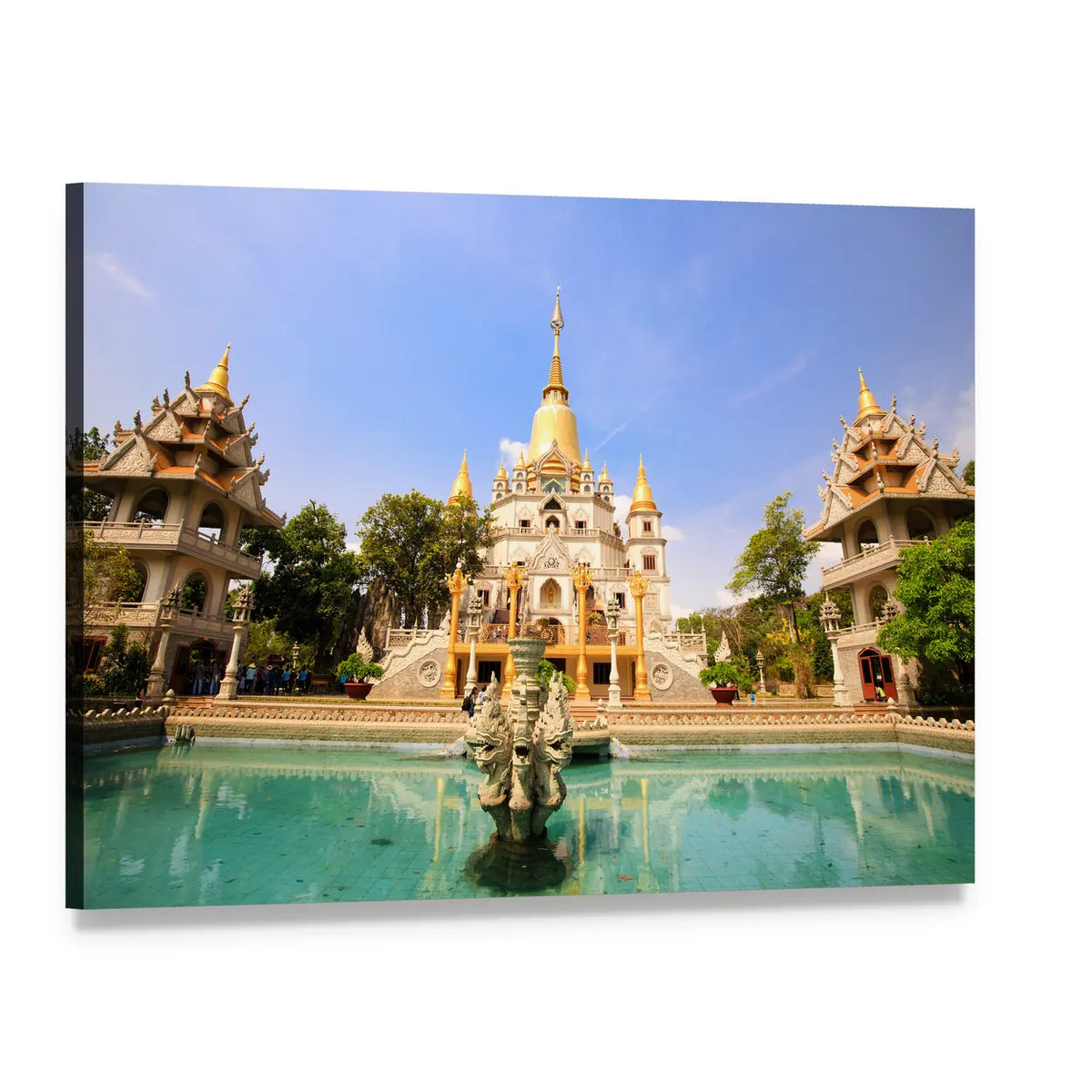 Buu Long Pagoda Canvas Wall Art, single panel gallery wrapped canvas, angled product view