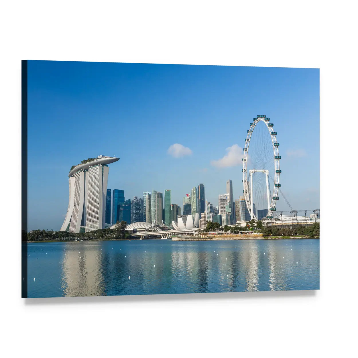 Marina Bay Skyline, Singapore Canvas Wall Art, single panel gallery wrapped canvas, angled product view