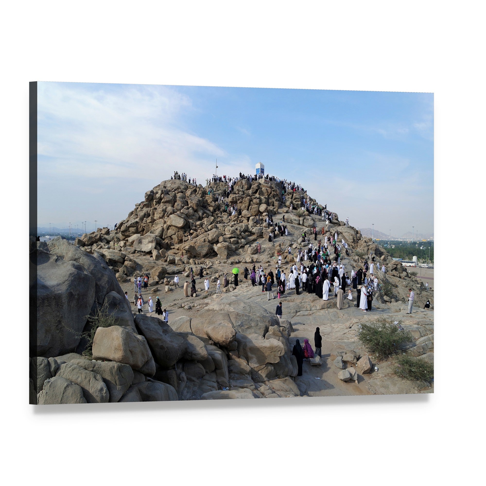 Muslims at Mount Arafat Canvas Wall Art, single panel gallery wrapped canvas, angled product view