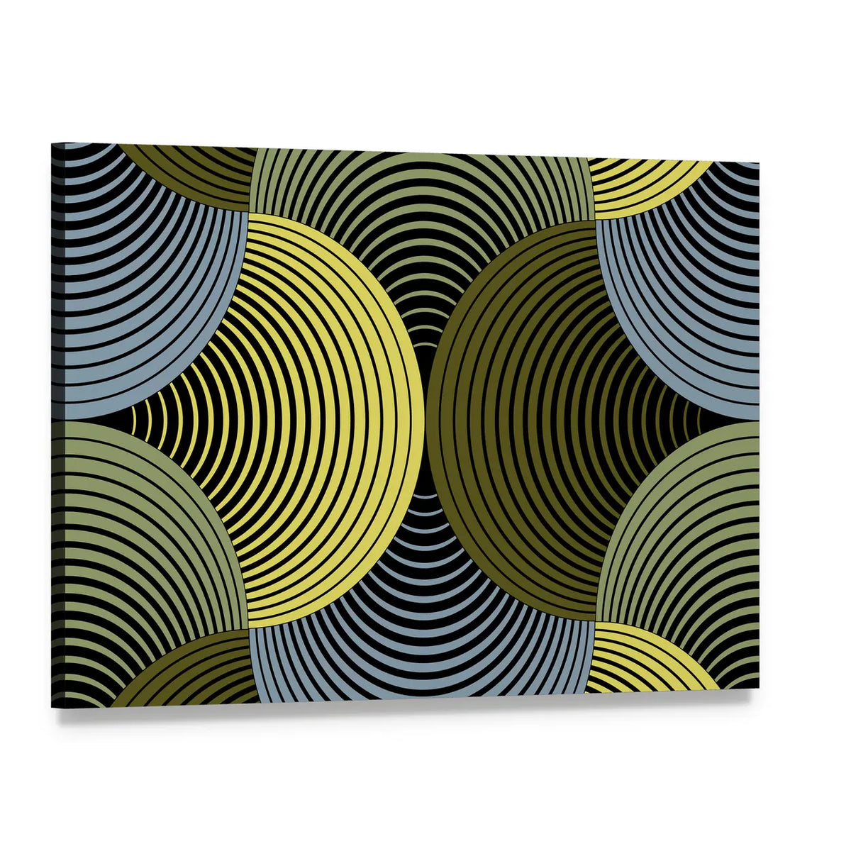 Ornate Geometric Petal Grid Canvas Wall Art, single panel gallery wrapped canvas, angled product view