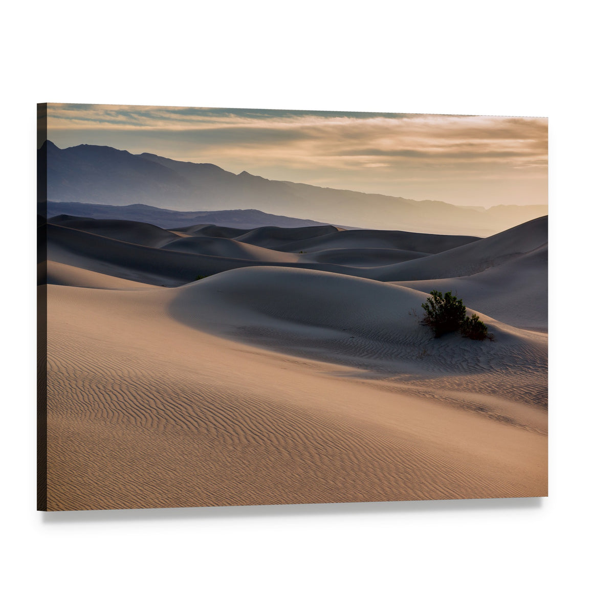 Mesquite Flat Sand Dunes Canvas Wall Art, single panel gallery wrapped canvas, angled product view
