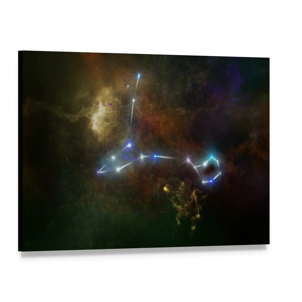 Pisces Constellation Canvas Wall Art, single panel gallery wrapped canvas, angled product view