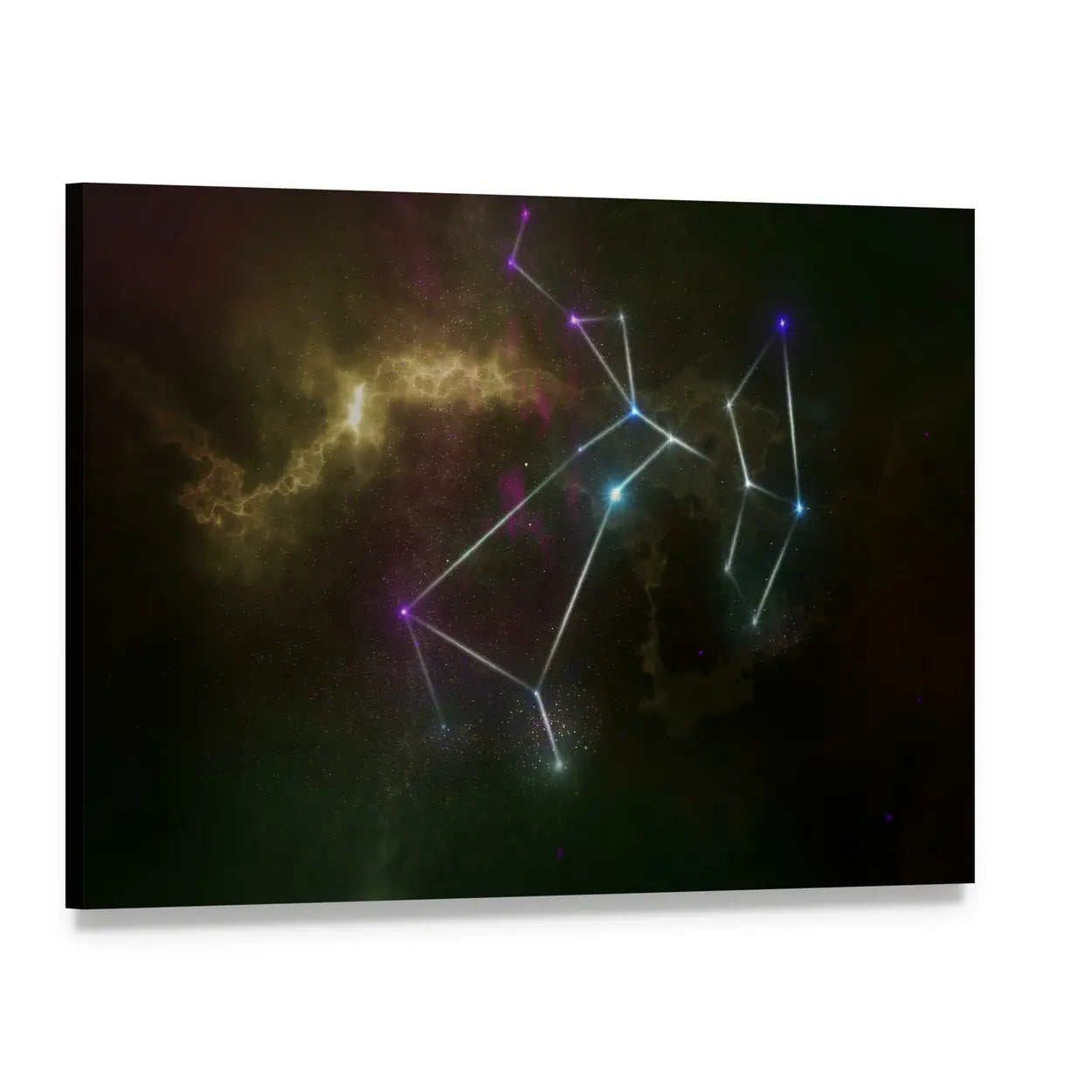 Sagittarius Constellation Canvas Wall Art, single panel gallery wrapped canvas, angled product view