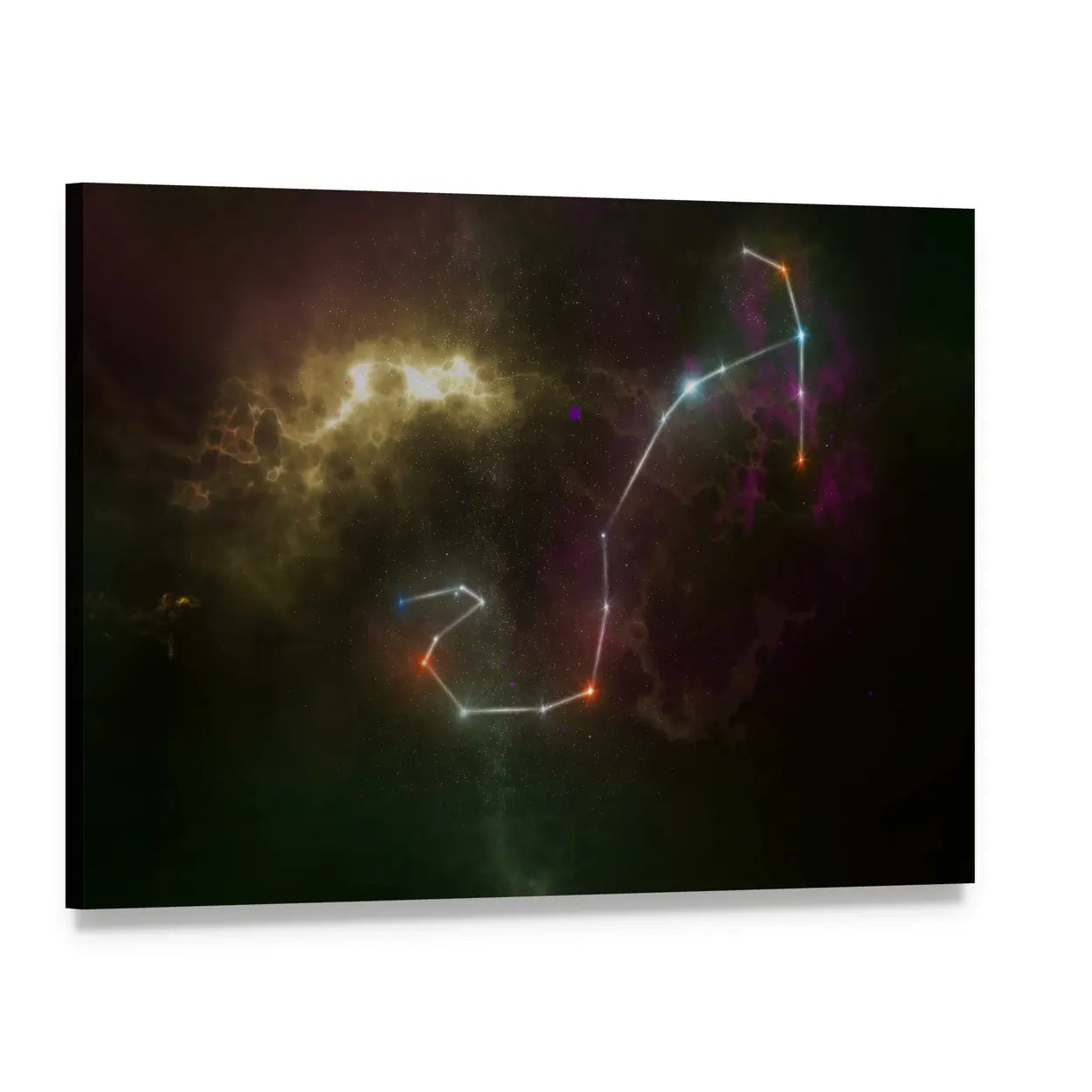 Scorpius Constellation Nebula Canvas Wall Art, single panel gallery wrapped canvas, angled product view