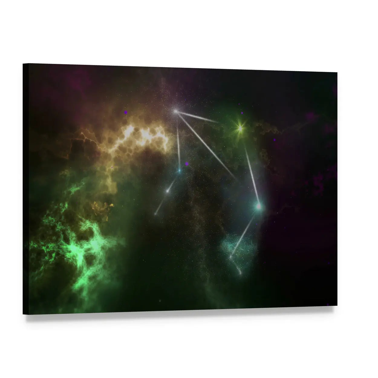 Libra Constellation Canvas Wall Art, single panel gallery wrapped canvas, angled product view