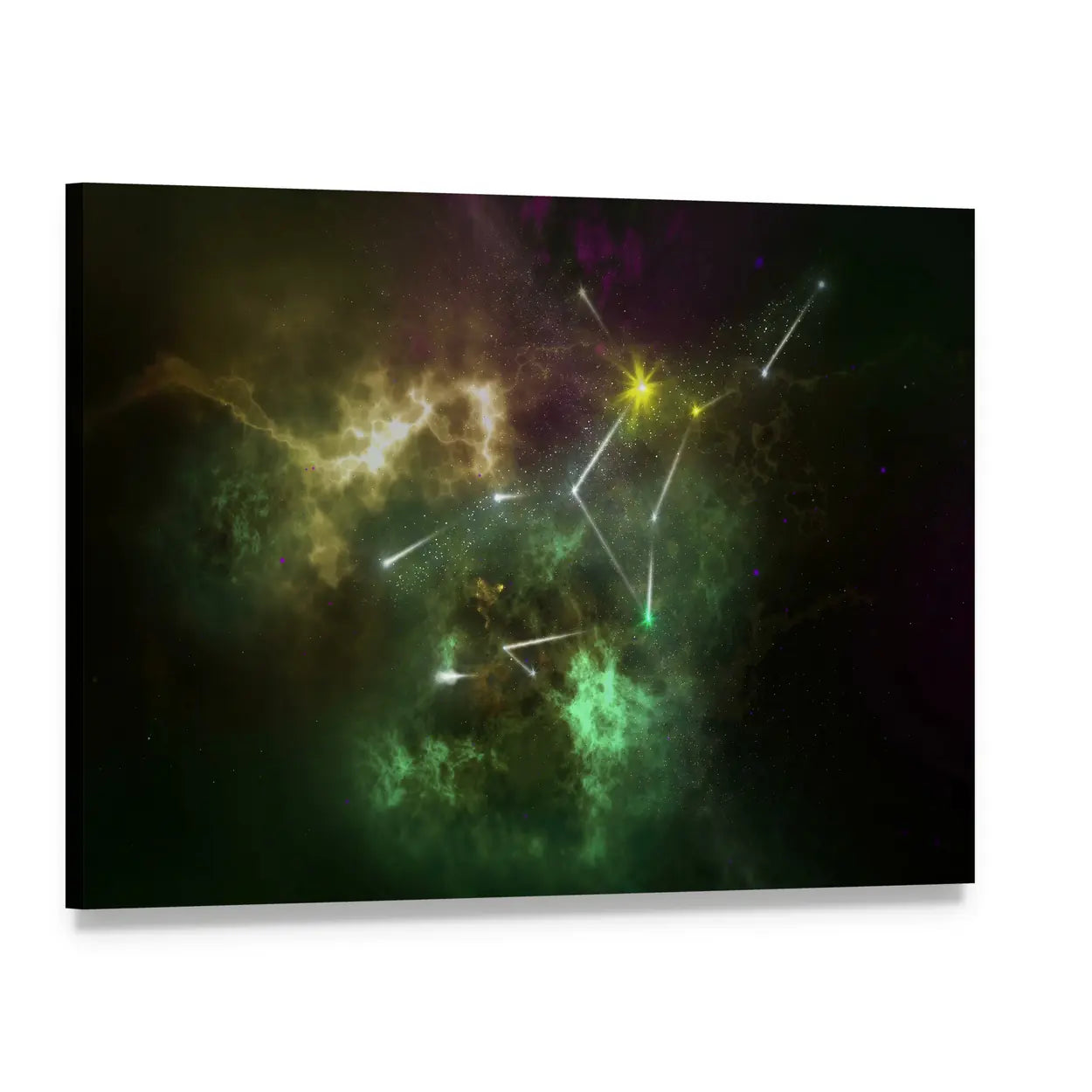 Virgo Constellation Nebula Canvas Wall Art, single panel gallery wrapped canvas, angled product view