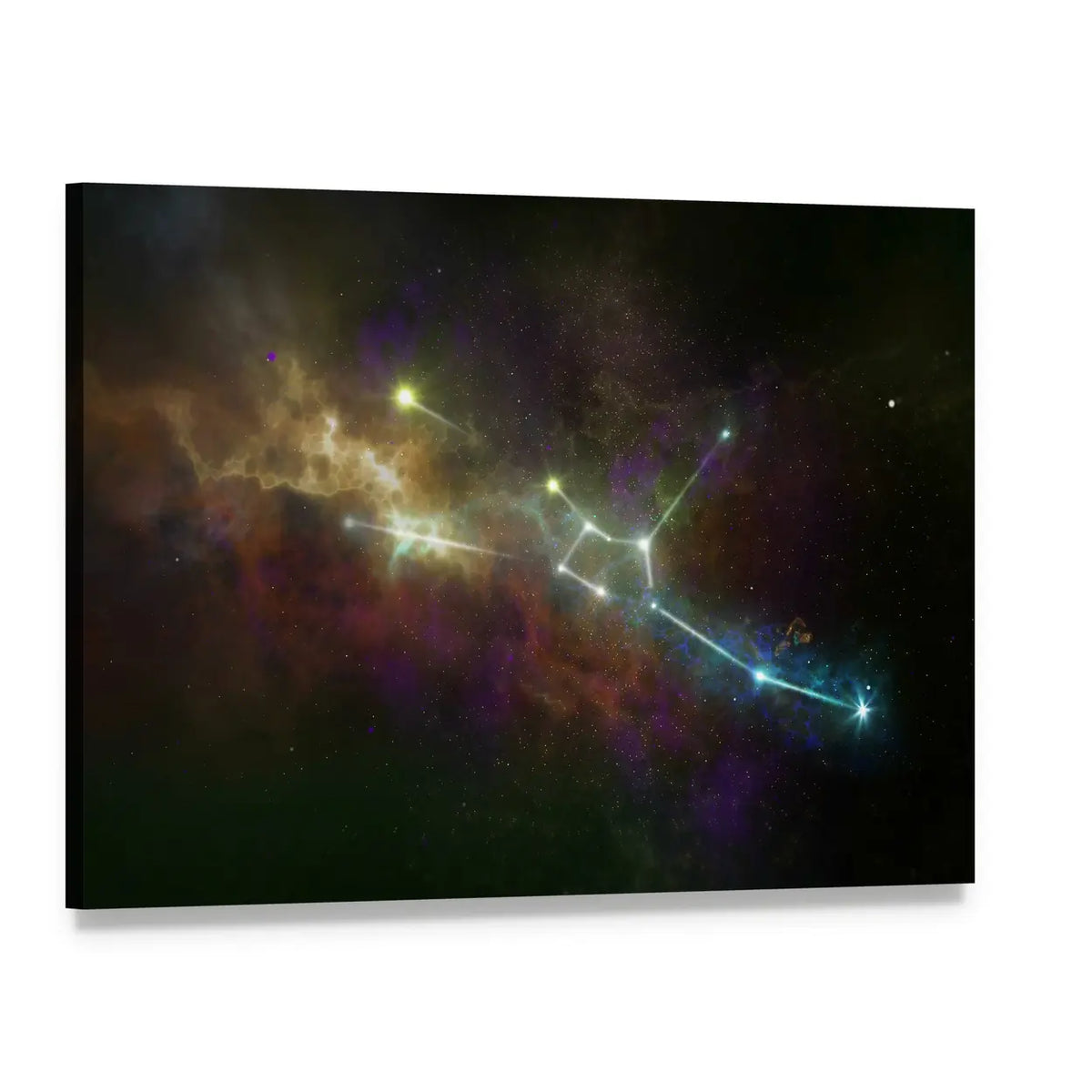 Taurus Constellation Canvas Wall Art, single panel gallery wrapped canvas, angled product view