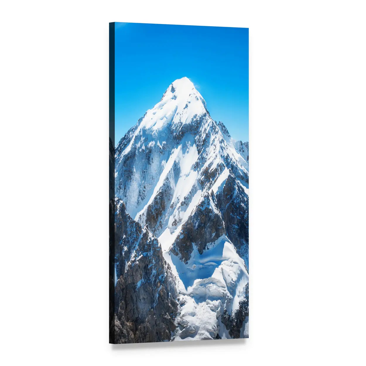 Everest Mountain Peak Vertical Canvas Wall Art, 1 panel 1 Vertical layout gallery wrapped canvas set, angled product view