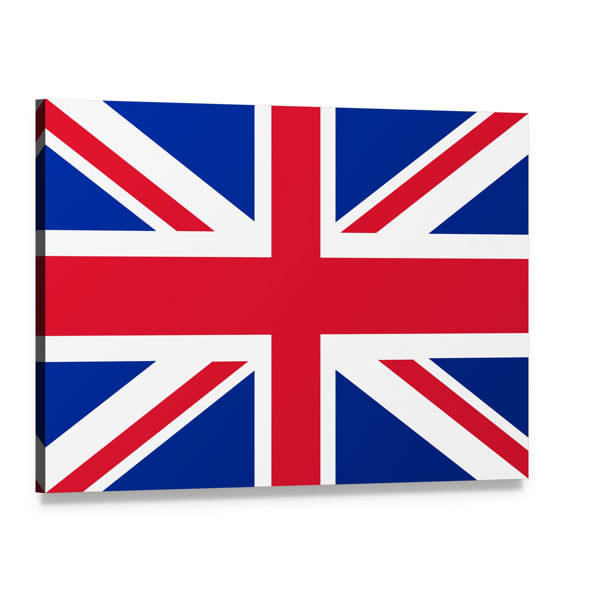 Union Jack Flag Canvas Wall Art, single panel gallery wrapped canvas, angled product view