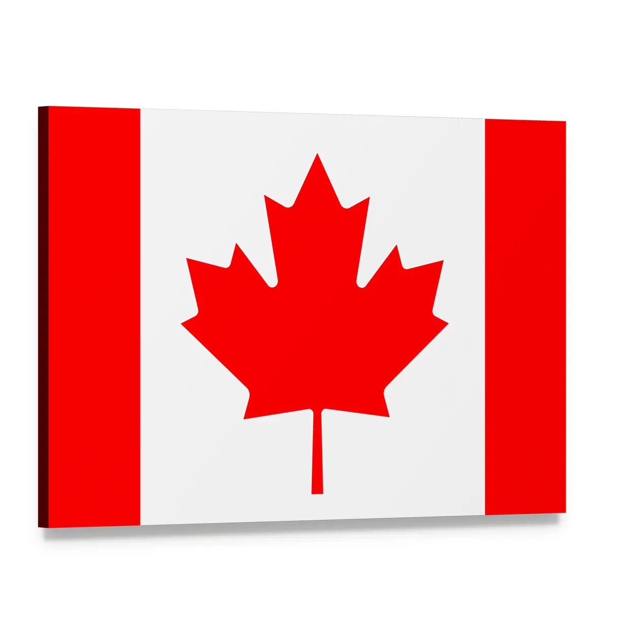 Canadian Flag Canvas Wall Art, single panel gallery wrapped canvas, angled product view