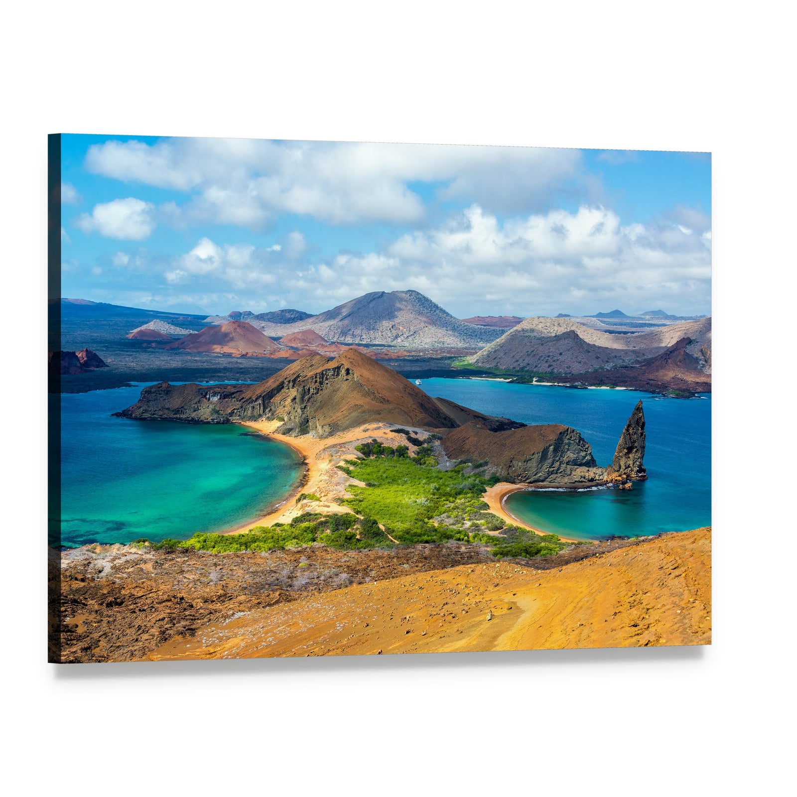 Bartolome Island Ecuador Seaside Landscape Canvas Wall Art, single panel gallery wrapped canvas, angled product view