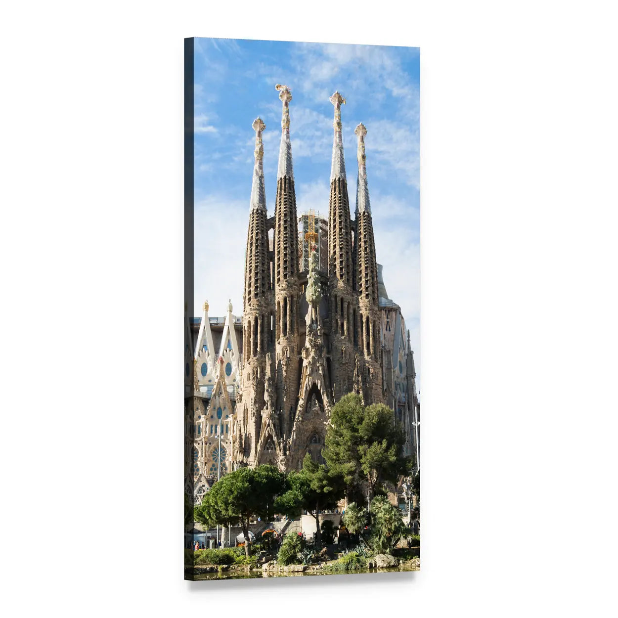 Sagrada Familia Cathedral, Barcelona Vertical Canvas Wall Art, 1 panel 1 Vertical layout gallery wrapped canvas set, angled product view