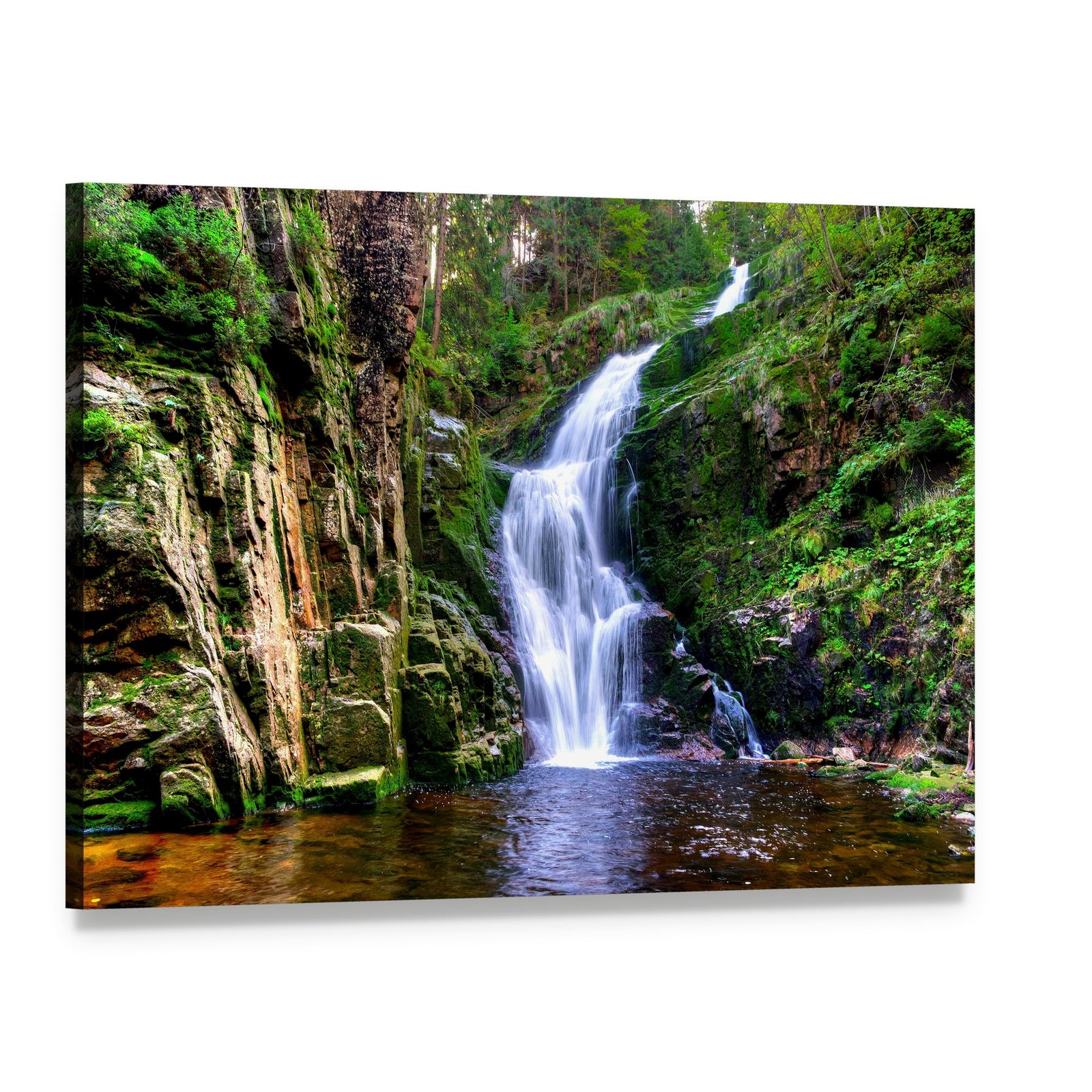 Kamienczyk Waterfall Canvas Wall Art, single panel gallery wrapped canvas, angled product view