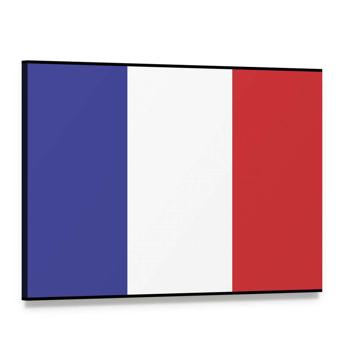 Flag of France Canvas Wall Art, single panel gallery wrapped canvas, angled product view