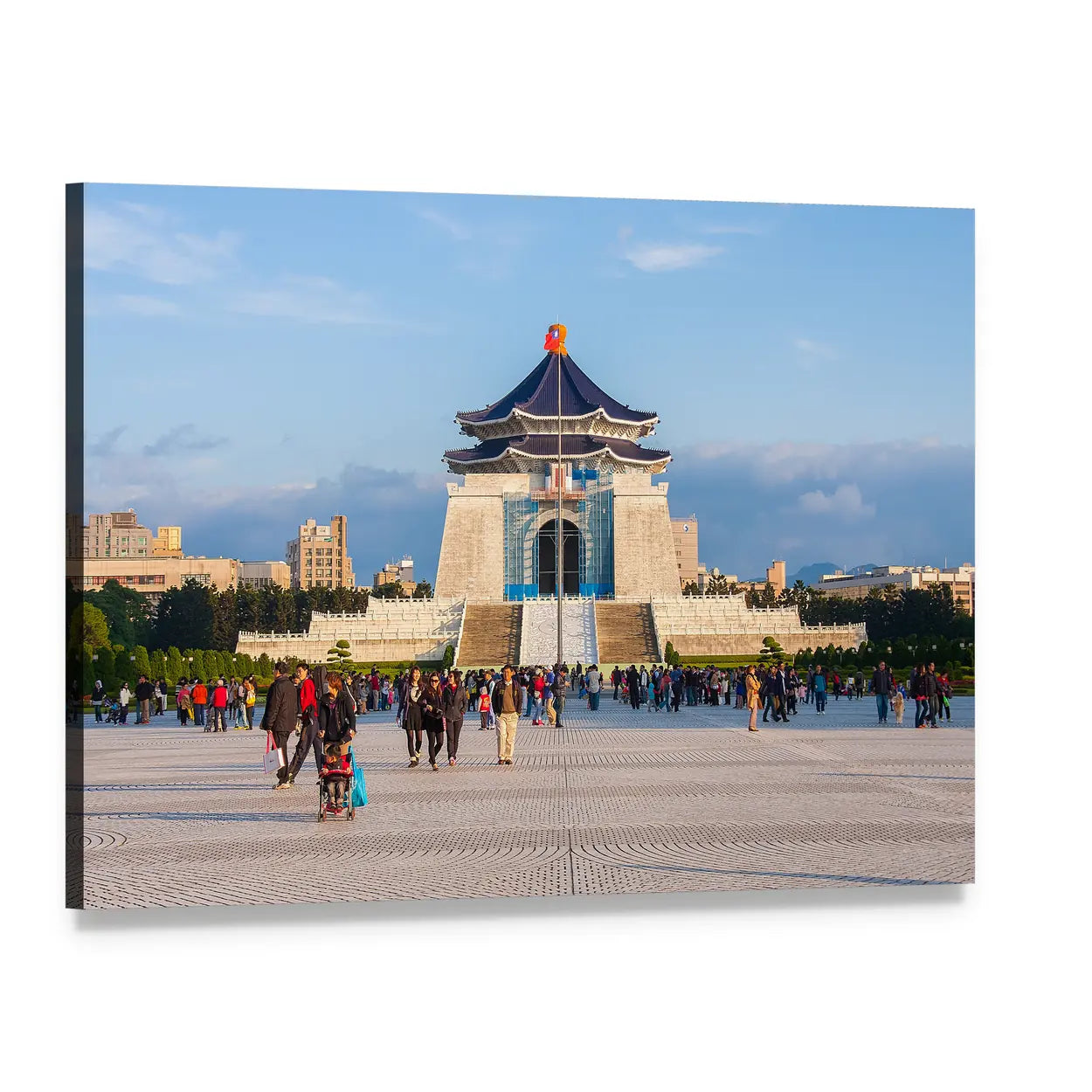 National Chiang Kai-shek Memorial Hall Taipei Canvas Wall Art, single panel gallery wrapped canvas, angled product view