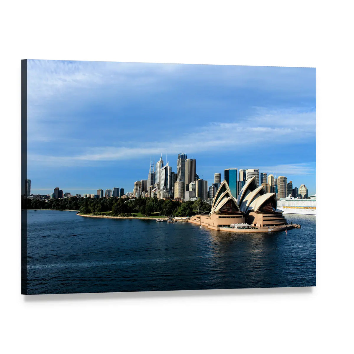 Sydney Skyline with Opera House Canvas Wall Art, single panel gallery wrapped canvas, angled product view