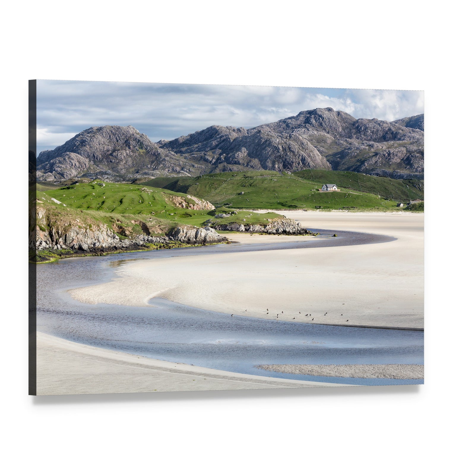 Low Tide at Uig Beach Canvas Wall Art, single panel gallery wrapped canvas, angled product view