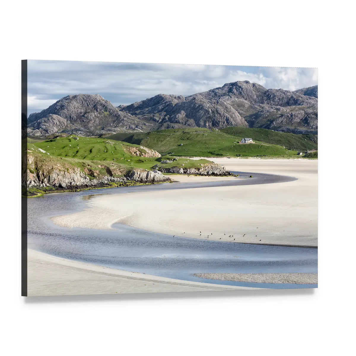 Low Tide at Uig Beach Canvas Wall Art, single panel gallery wrapped canvas, angled product view