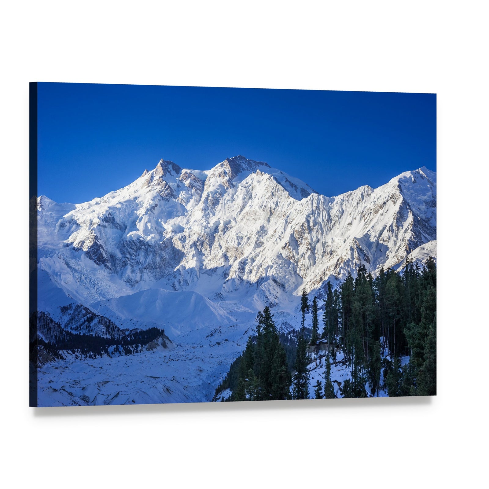 Majestic Mountain Peaks in Pakistan Canvas Wall Art, single panel gallery wrapped canvas, angled product view