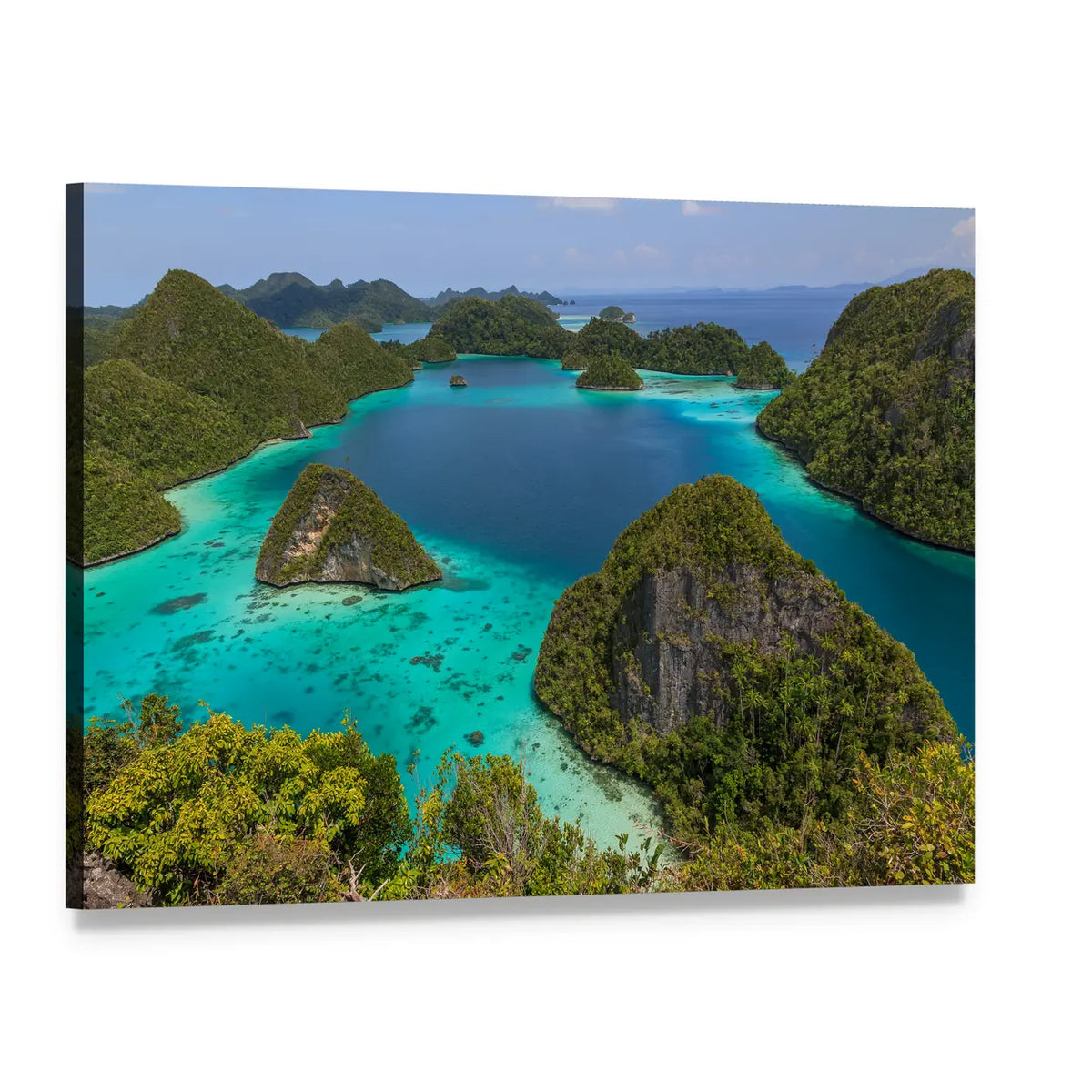 Wayag Viewpoint, Raja Ampat Canvas Wall Art, single panel gallery wrapped canvas, angled product view