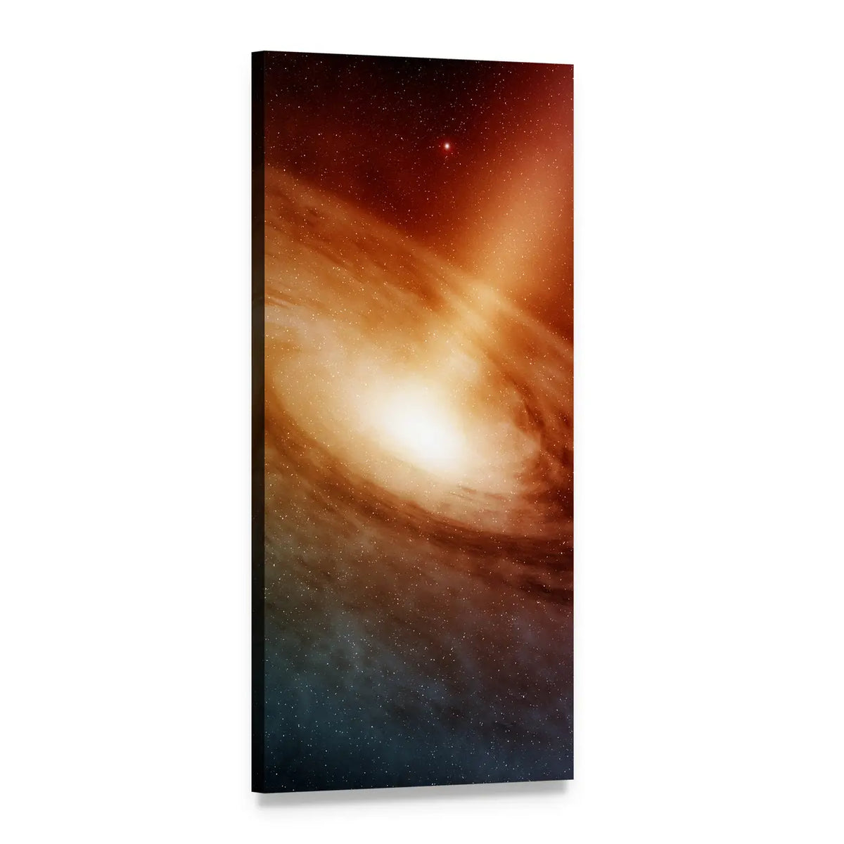Spiral Galaxy in Deep Space Vertical Canvas Wall Art, 1 panel 1 Vertical layout gallery wrapped canvas set, angled product view
