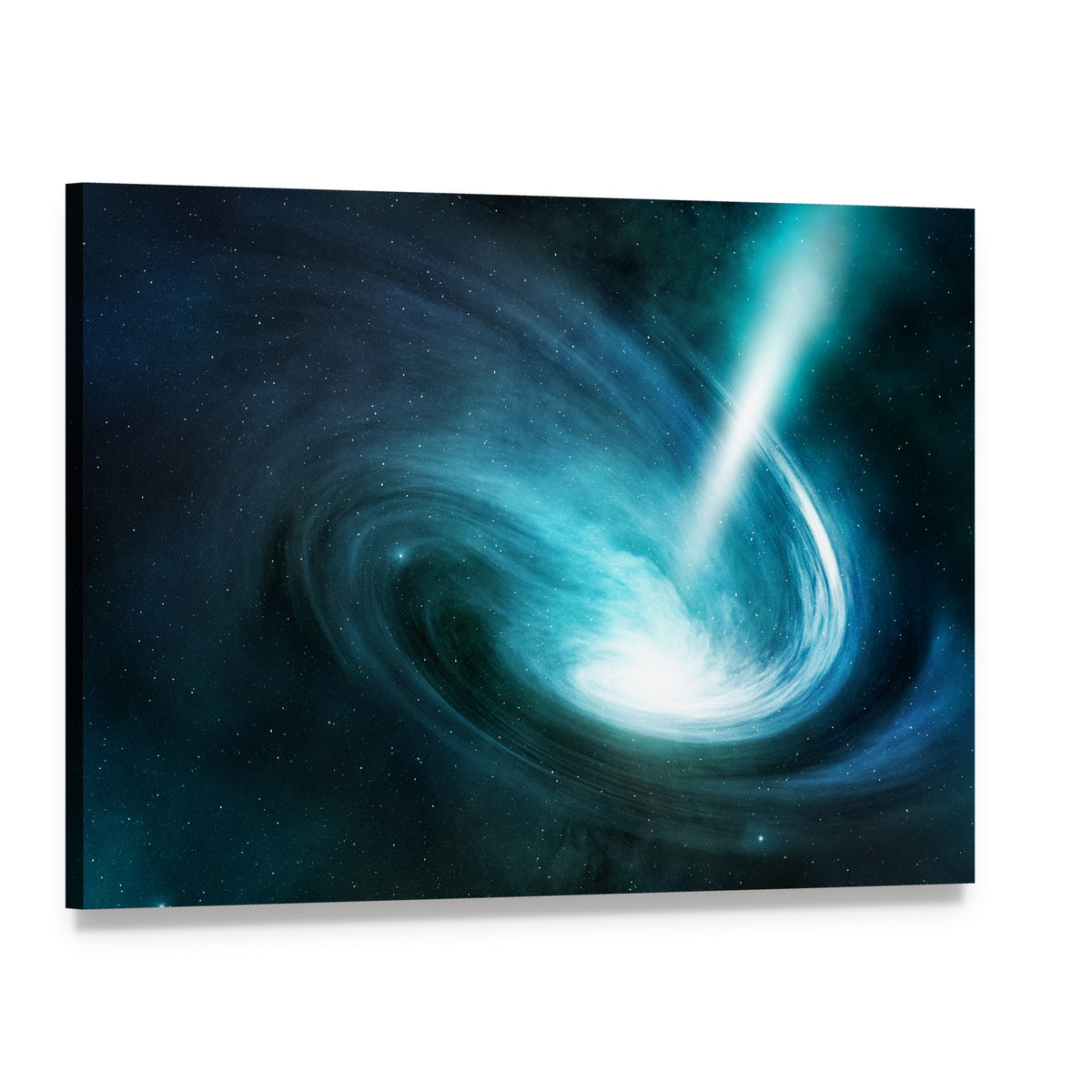 Spiral Nebula and Light Ray Canvas Wall Art, single panel gallery wrapped canvas, angled product view