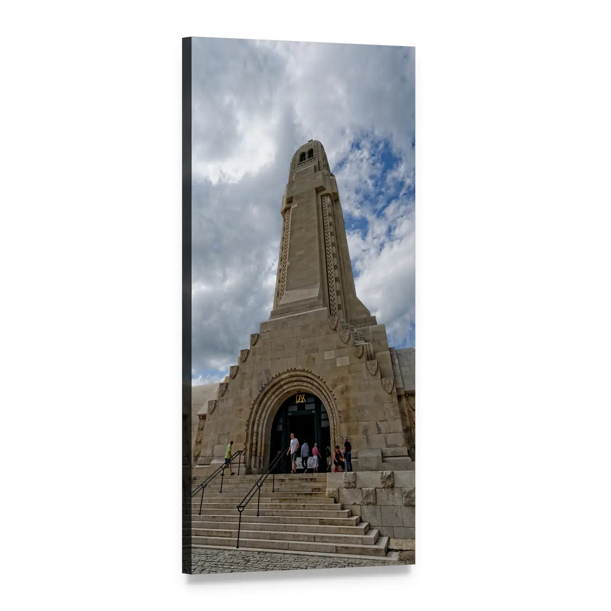 Douaumont Ossuary Entrance, Verdun Vertical Canvas Wall Art, 1 panel 1 Vertical layout gallery wrapped canvas set, angled product view