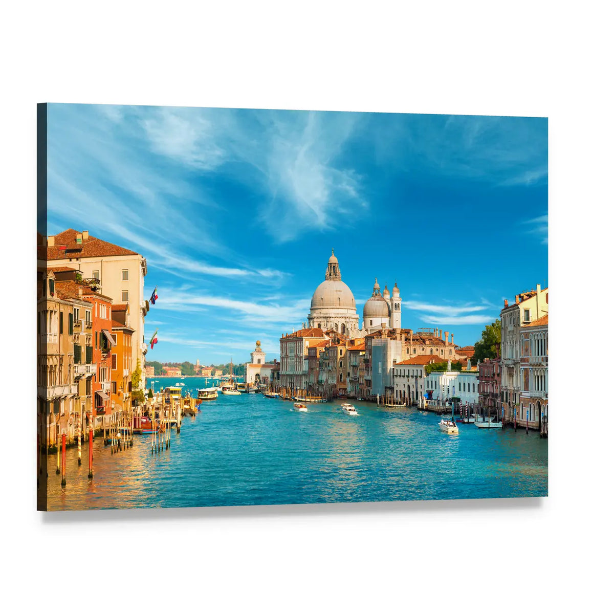 Venice Grand Canal with Santa Maria Della Salute Canvas Wall Art, single panel gallery wrapped canvas, angled product view