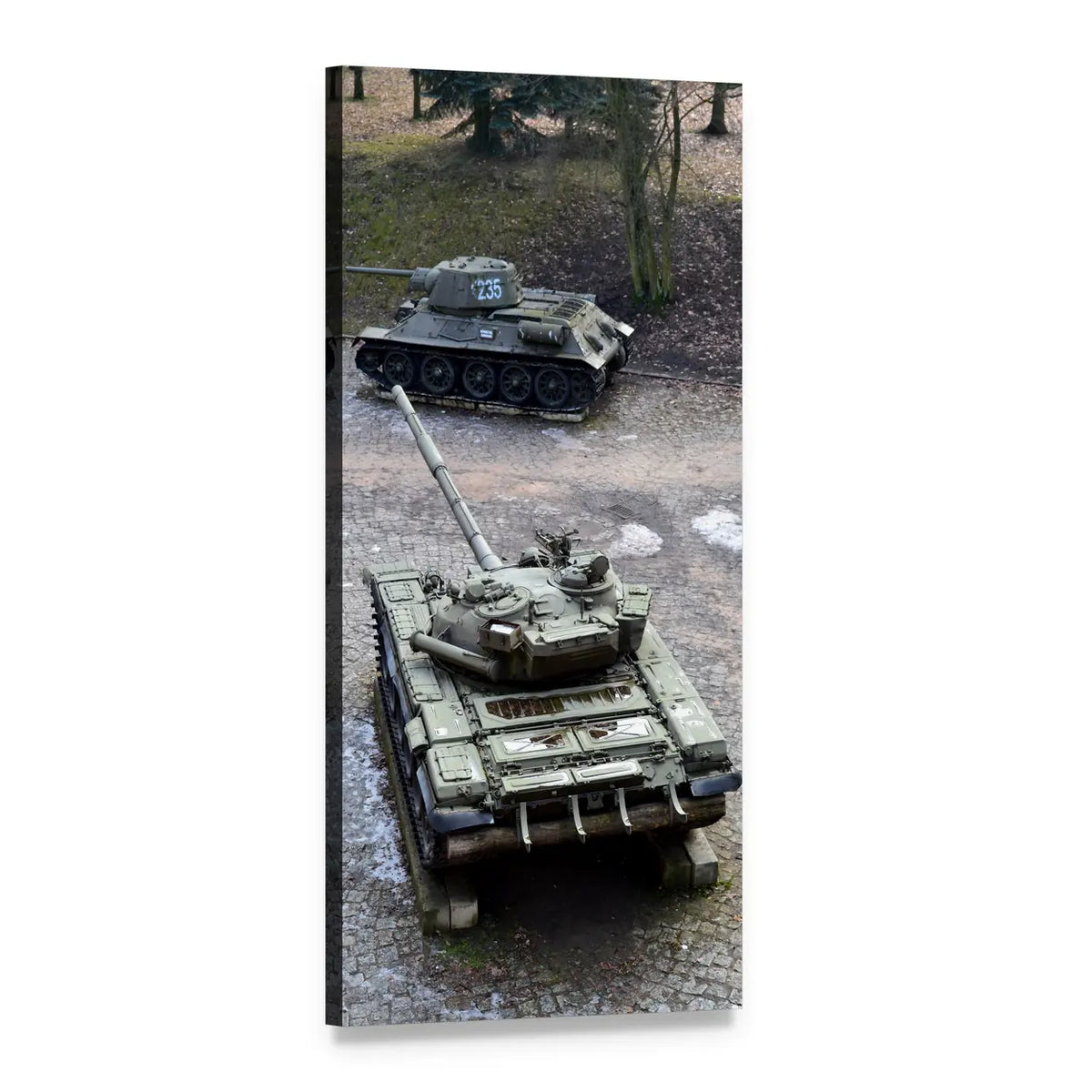 Tanks Museum Vertical Canvas Wall Art, 1 panel 1 Vertical layout gallery wrapped canvas set, angled product view