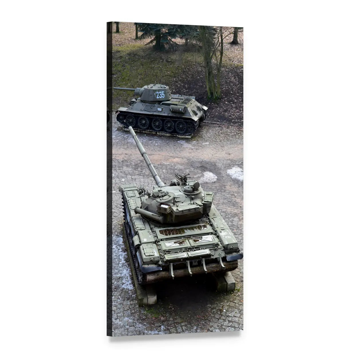 Tanks Museum Vertical Canvas Wall Art, 1 panel 1 Vertical layout gallery wrapped canvas set, angled product view