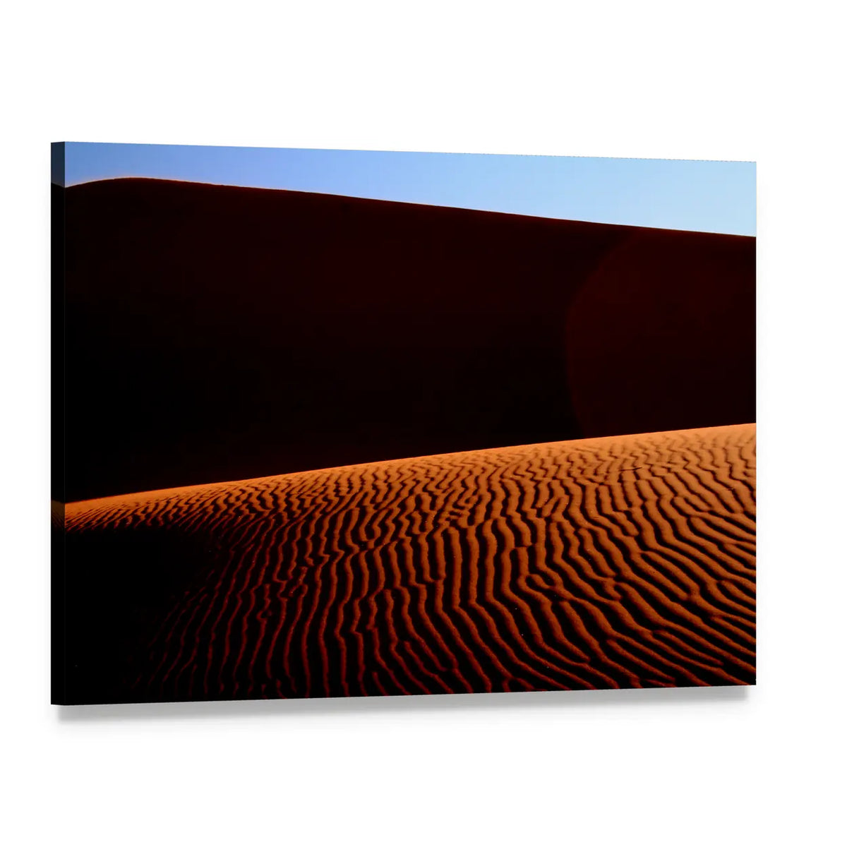Desert Lines at Sunset Canvas Wall Art, single panel gallery wrapped canvas, angled product view