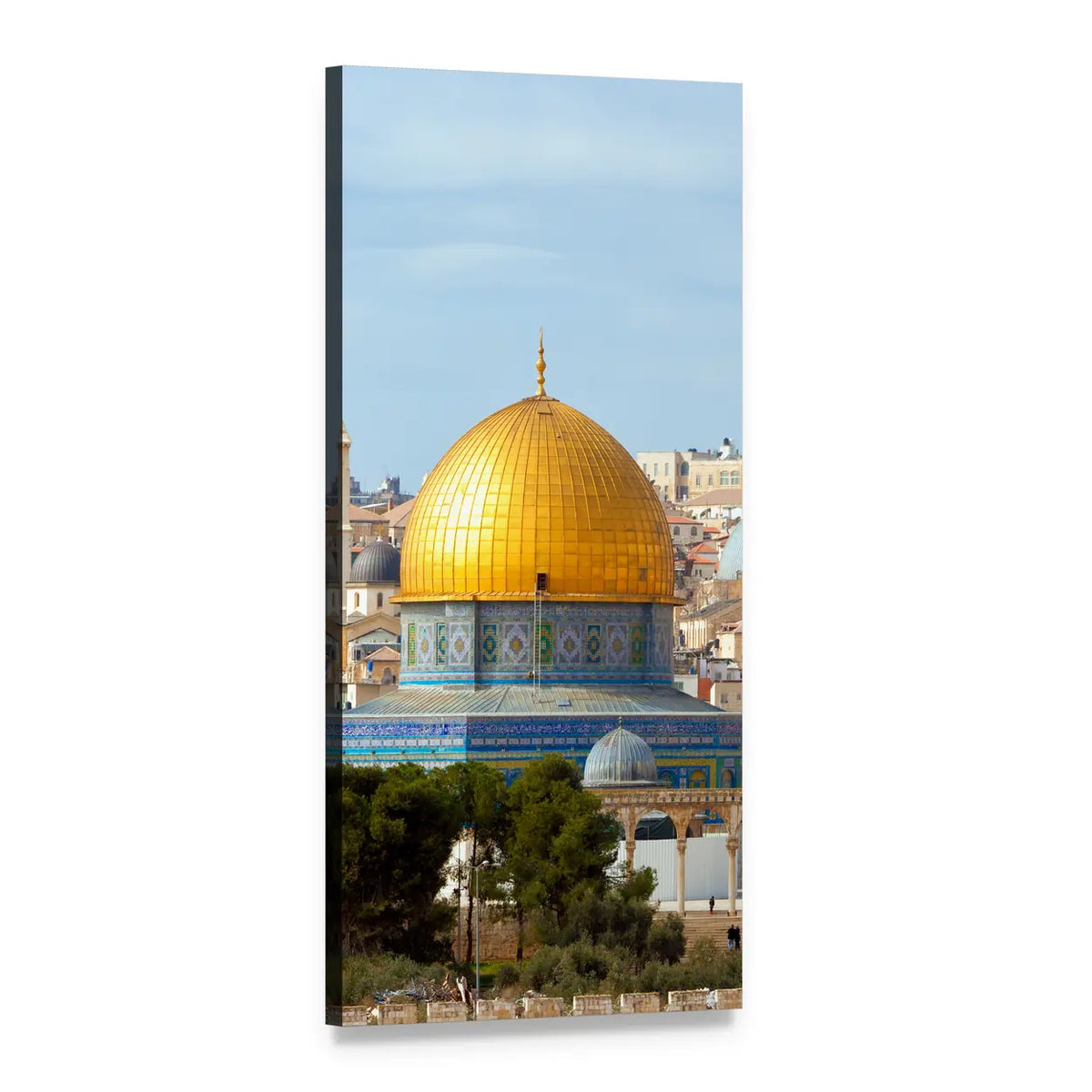Dome of the Rock, Jerusalem Vertical Canvas Wall Art, 1 panel 1 Vertical layout gallery wrapped canvas set, angled product view