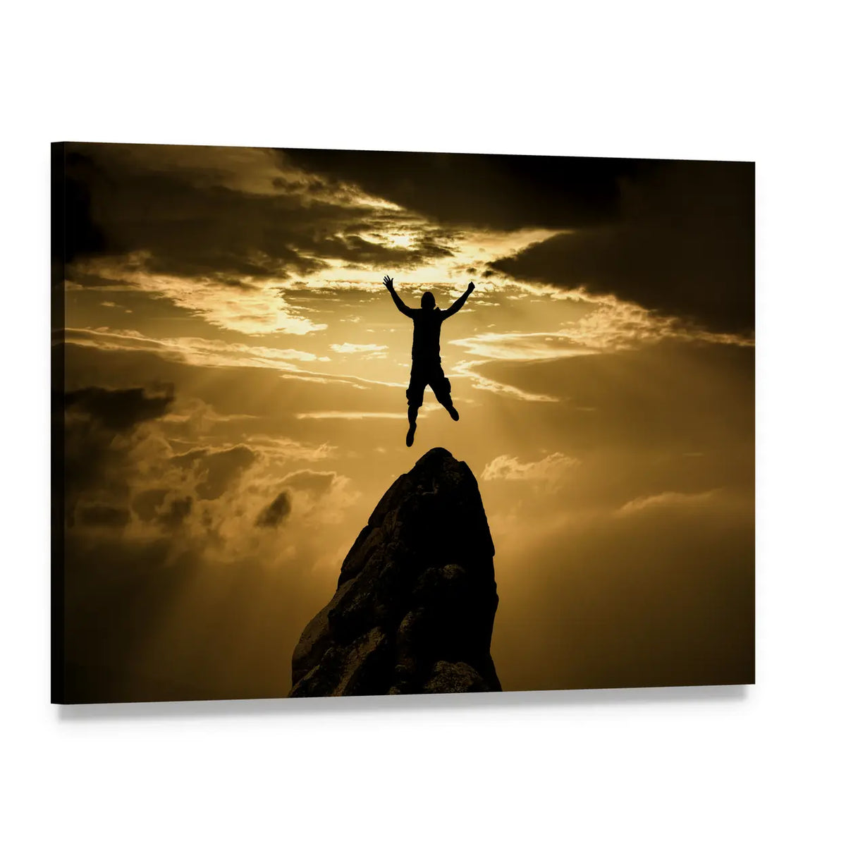 Silhouette of Success Canvas Wall Art, single panel gallery wrapped canvas, angled product view